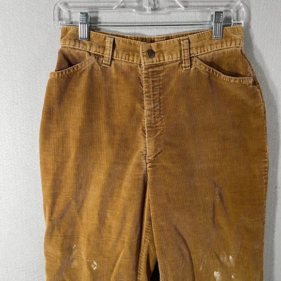 Vintage 70s Levis For MF Corduroy Distressed Brown Tab Pants Mens 12 28 x 29 - Picture 2 of 16